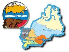 Символика "Единой России" на фоне карты ЯНАО с сайта cards.usi.ru