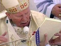 Папа Римский Иоанн Павел II. Кадр ТВС, архив
