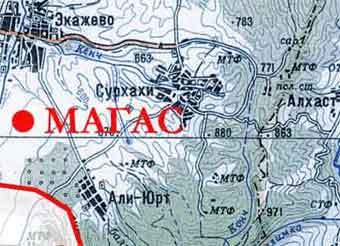 Фрагмент карты Ингушетии с сайта www.ingushetiya.ru
