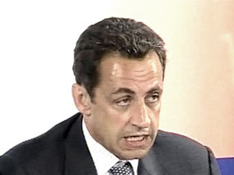 Министр внутренних дел Франции Николя Саркози, кадр Первого канала, архив