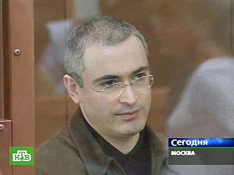 Михаил Ходорковский в зале Мосгорсуда, кадр НТВ