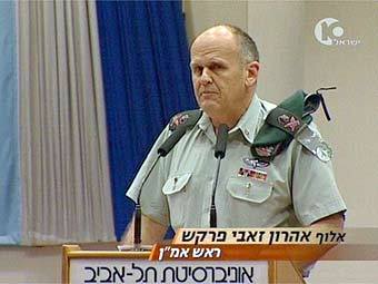 Глава военной разведки Израиля Ахарон Зееви  Фаркаш, кадр 10 канала израильского ТВ 