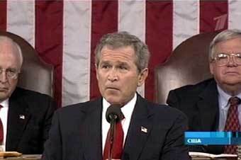 Выступление Джорджа Буша в Конгрессе, кадр "Первого канала", архив