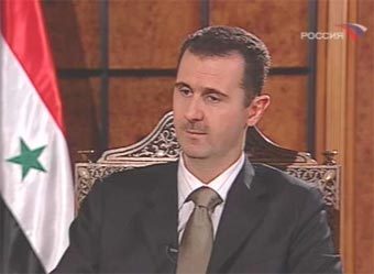 Президент Сирии Башар Ассад. Кадр телеканала "Россия"