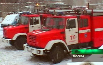 Пожарные машины в Москве. Кадр НТВ