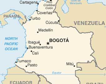 Фрагмент карты Колумбии с сайта: www.lib.utexas.edu