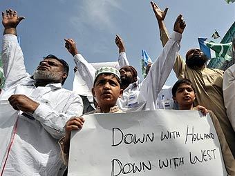 Протест против фильма "Фитна" в Пакистане. Фото AFP