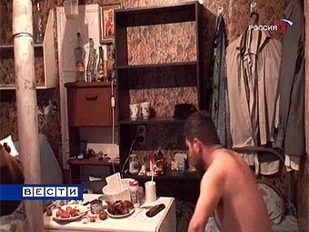Общежитие рабочих-мигрантов. Кадр телеканала "Россия"