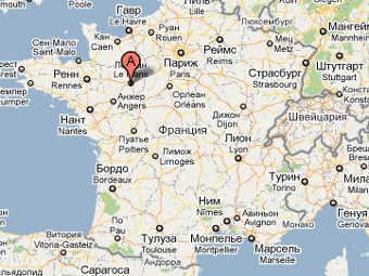 Департамент Сарта на карте Франции. Изображение с сайта maps.google.ru