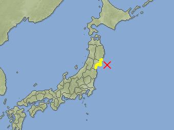 Эпицентр землетрясения 28 марта. Иллюстрация с сайта Метеорологической службы Японии