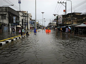 Последствия проливных дождей в Тайланде. Фото ©AFP