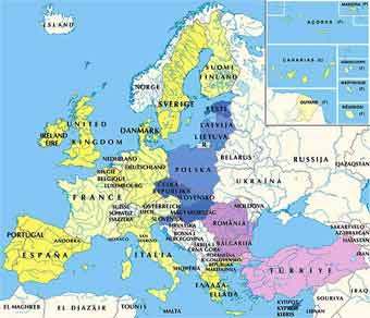 Карта Евросоюза с сайта galeria.universia.pr