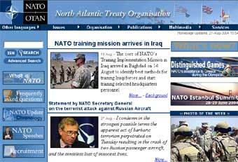 Скриншот главной страницы официального сайта НАТО
